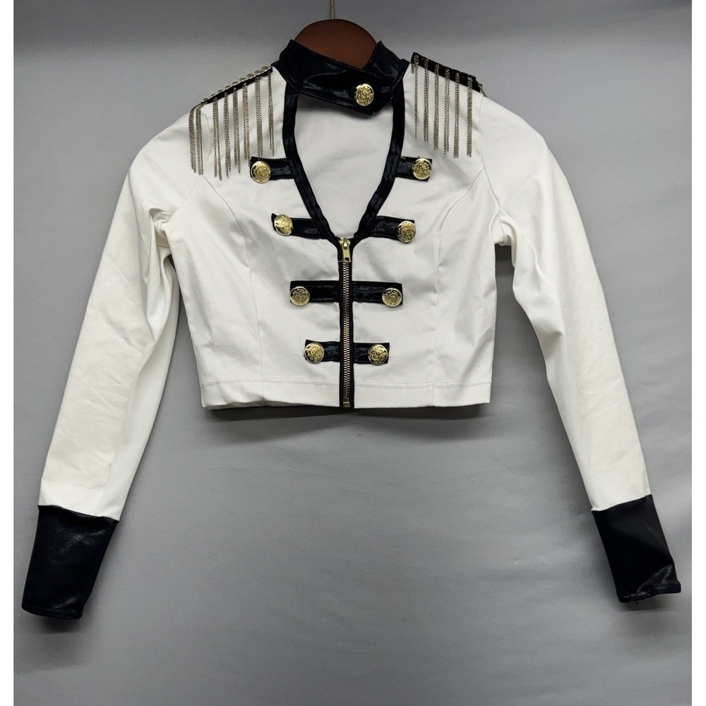Dance Costume M Child White Weissman 10349 Jazz Majorette
